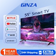 GINZA 32 inches Smart TV Flat ScreenTV LED TV  40/43/50/55 Inches Smart  TV Android TV / WIFI / Youtube / Neflix on SALE