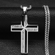 Hiphop Cross Pendant Necklace for Women Jewelry Female Statement Men Iced Out Chain Wholesale Gold C