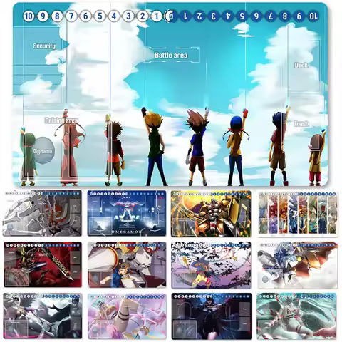 Board Game Digimon Playmat Table Mat Size 60X35 cm Mousepad Play Mats Compatible for DTCG TCG CCG-15