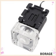 BORAG CPU Water Pump, 500L/H Noiseless Water Cooling Pump, Durable Compact 12V DC G1/4 Thread CPU Wa