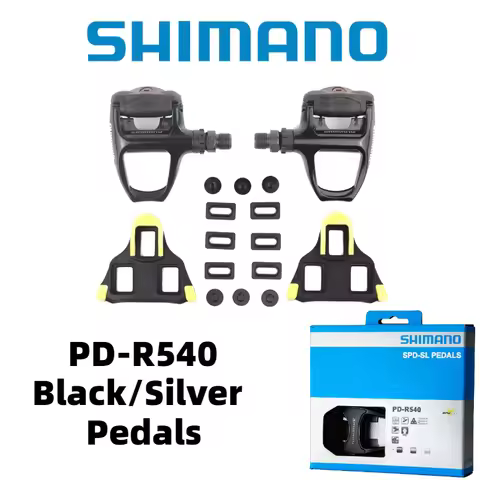 Shimano 105 PD-R540 SPD Pedals - Self-Locking Design with SH11 Cleats for Endurance Road Bike Perfor