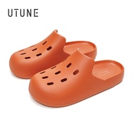 UTUNE รองเท้าแตะผู้หญิงกันลื่น Comfortสไลด์กลางแจ้งชายหาดในบ้านฤดูร้อนรองเท้ามูลส์แพลตฟอร์มสำหรับผู้