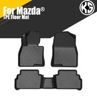 Car Floor Mat For Mazda ATENZA Mazda 3 CX4 CX5 CX30 TPE Rubber Waterproof Non-Slip Fully Surrounded Floor Mat Refit