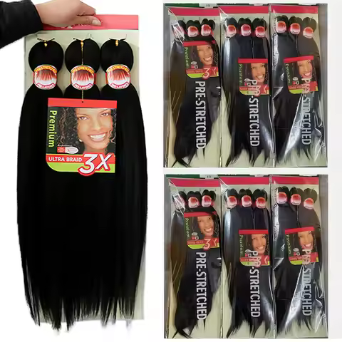 Braiding Hair Pre Stretched 3X Braid 26 Inch Ombre Braiding Hair Blonde Synthetic Fake Hair Extensio