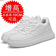 New Height Increasing Shoes for Men 10cm Invisible Elevator Sneakers White Leathe Sport Zapatillas D