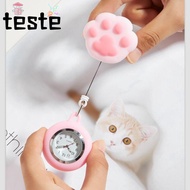 Retractable Watch Brooch, Cute Lovely Nurse Pocket Watches, Gift Cat  Colourful Doctor Badge Reel