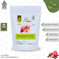RAW TISANE Pomegranate Peel Tea : Dried Pomegranate Peel Tea / Teh Kulit Delima Kering Isi 30 Tea Ba