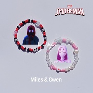 Spiderman Miles Morales & Gwen Stacy Couple Bead Bracelet / Spiderman Bracelet / Cute Spiderman Bead