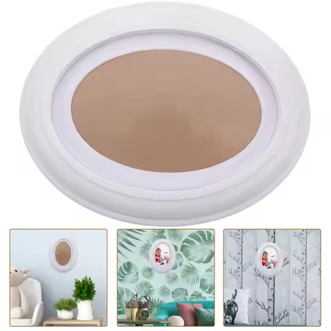 7 oval wooden picture frame Inch Oval Wooden Photo Frame White Wall Hanging Picture Frame for Living