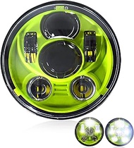 DING.PAI LED Motocycle 5-3/4 5.75 Inch Headlight Triple Headlamp for Davidson Dyna Street Glide Supe