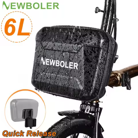 NEWBOLER 6L Folding Bike Handlebar Bag Multi-functional Brompton Bag Bike Front Bag Bike Basket Bag 