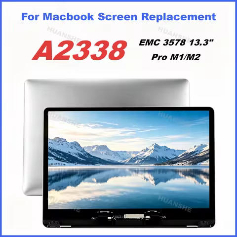 Brand‑New LCD Retina Screen Assembly for MacBook Pro 13.3" A2338 M1 2020 / M2 2022, Space Gray/Silve