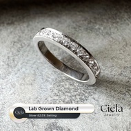 Diamond Ring Row (Channel Setting) Lab Grown 100 Water 0.02 CT Per Piece Total 0.5 92.5% Pure Silver
