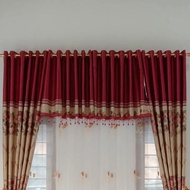 MERAH Curtain Fringe MOTIF // Curtain Top (Curtain Bangs) // blackout Curtain Top Red Flower Door Cu