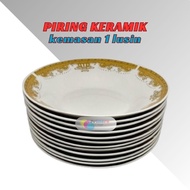 Piring Makan Keramik Lusinan 12 pcs Murah / Piring Keramik 1 Lusin 12