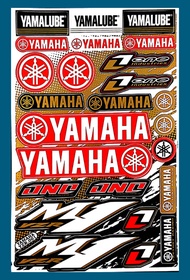 สติกเกอร์ Yamaha YZR-M1 (สีทอง) สติกเกอร์แต่งรถ สำหรับรถมอเตอร์ไซค์ ติดรถยนต์ หมวกกันน็อค โลโก้  Sti