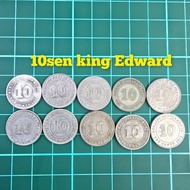 (B7) duit syiling 10 sen king edward duit syiling lama duit lama barang antik barang lama 10 sen lam