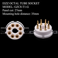 High End Ceramic 8pin Octal Vacuum Tube Socket Base Gold Brass Pins For El34 Kt88 6550 6v6 274b 6l6 