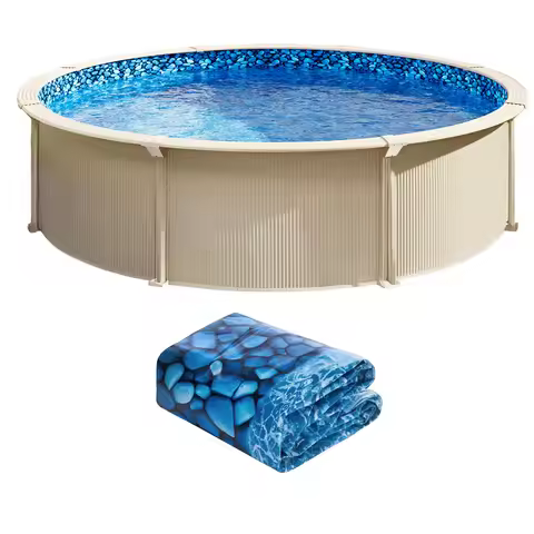 SucceBuy 24 ft Round Above Ground Pool Liner Overlap Pool Liners Standard Gauge Vinyl 48-to-54 in Wa