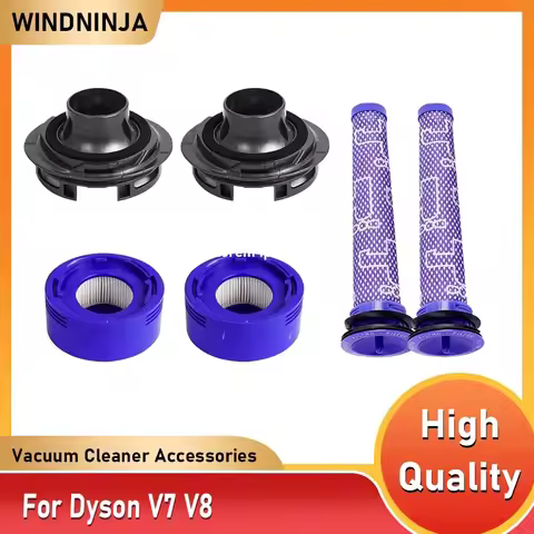 Rear Motor Cover,Hepa Filter,Post Filter For Dyson V7 V8 Cordless Vacuum Cleaner Pre-Filter And HEPA
