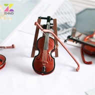 ZHND 1/12 Dollhouse Mini Musical Instrument Model Classical Guitar Violin For Doll Nice