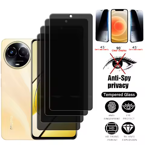 4Pcs For Realme 11 5G Glass OPPO Realme 11 5G Tempered Glass HD 9H Privacy Anti-Spy Cover Screen Pro