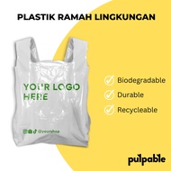 Eco-friendly plastic bag 28x46 cm white / white eco-friendly biodegradable plastic bag 28x46 cm