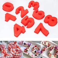 QIUZHISE | 4-inch 3D Number Silicone Cake Molds 0-9