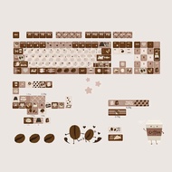 131 คีย์ MOA โปรไฟล์กาแฟ PBT Keycaps คีย์บอร์ดเครื่องกล 6.25u Keycaps สําหรับ Cherry MX Switch