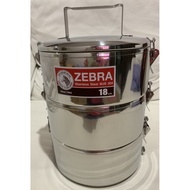 Zebra Stainless Steel Lunch Box Brand Size 18/3 Cm.