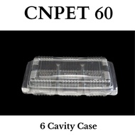 25pcs PET 6 Cavity Case With Cover (CNPET-60) | Disposable Container | Bakery Container