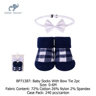Bebe Favour Baby Socks With Bow Tie 2Pc - BP71387