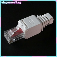 VIEGO White RJ45 Tool-less Connector No Crimp Connectors CCTV Ethernet Cable Head Plug ,