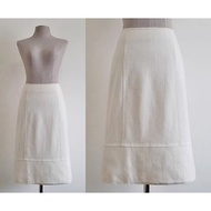 ANNE KLEIN II Vintage Cream Wool A Line Skirt
