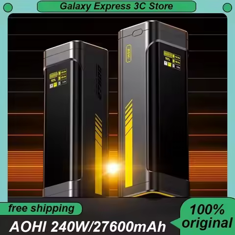 AOHI The Future Starship Power Bank 240W 27600mAh Large Capacity LED Display Power Bank with 3FT C-C