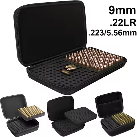 9mm .22LR .223/5.56mm Ammo Pouch Large Capacity Handbag for Ammunition Storage Box Hunting Cartridge