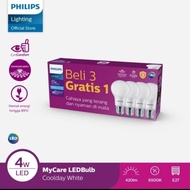 PHILIPS LED BULB MYCARE 4 WATT PACK 3 FREE 1 BULB FITTING E27 4 WATT PACKAGE 3 FREE 1