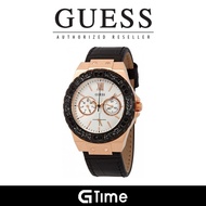 [Official Warranty] GUESS WW0775L9 Ladies Silver Tone Analog Watch Leather Strap Water Resistant 50m