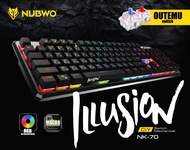 คีย์บอร์ดเกมมิ่งแมคคานิคอลมีไฟNubwo รุ่นNK-70 ILLusion RGB Blue Switch
