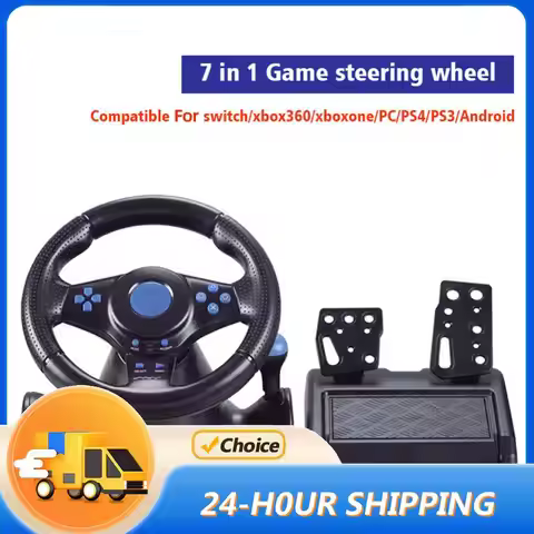 Racing Wheel & Pedals Dual Clutch Launch Control Racing Simulator Steering Wheel for Switch/xbox One