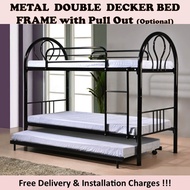 Detachable Metal Double Decker Bed Frame / 2 Single Bed Frame / Pull Out Bed Frame / Bunk Bed