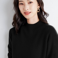 sweater woman Loose, Slim-fit Cashmere Mock Collar Sweater