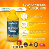 DASHOIL 4T 10W50 1L FULLY SYNTHETIC SN MOTORCYCLE ENGINE OIL MINYAK HITAM PELINCIR MOTOR MOTOSIKAL L