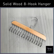 <READY STOCK> Solid Wood 8-Hook Hanger / Penyangkut Kayu 8 Cangkuk