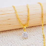 [PCPY JEWELRY] สร้อยคอพร้อมจี้เพชรGIA 0.23 กะรัต 💎 ทองคำแท้9K (ทอง37.5%) เพชรแท้ใบเซอร์GIA [9KPP762]