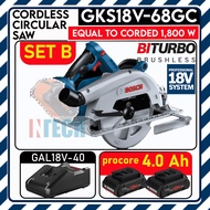 GKS18V-68GC PROFESSIONAL 18V CORDLESS CIRCULAR SAW BI-TURBO BRUSHLESS MOTOR C/W GAL18V-40 CHARGER+PR