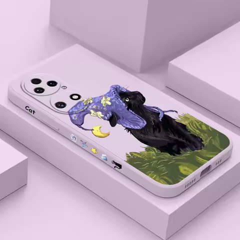 Witch Cat Phone Case For Huawei P50 P40 P30 P20 Nova 10 10SE 9 9SE Mate 50 50E 40 30 20 Pro Lite P S