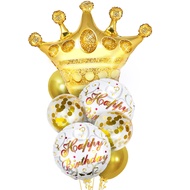 KatchOn, Gold Happy Birthday Balloon Set - 30 Inch, Pack of 7 | Gold Queen Birthday Balloon, Crown B