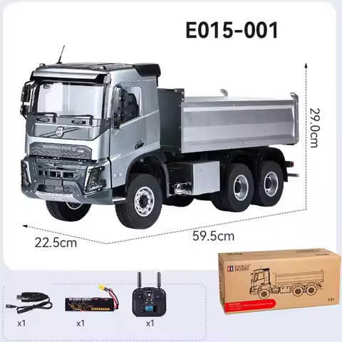 Double E 6X4 RC Dump Truck 1/14 E015 001 Electric Upgraded Remote Control Truck RTR with Lighting Sy