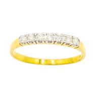 Happy Jewelry แหวนเพชรของแท้ แหวนแถวเรียงสวย ขนาดกำลังพอดี ทองแท้ 9k 37.5% ME633